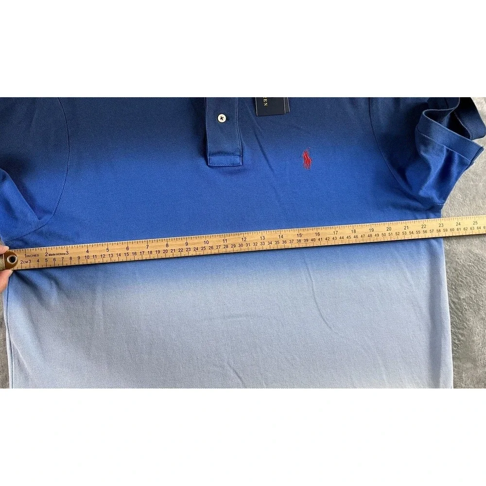 Polo Ralph Lauren Polo Shirt Men Large Ombre Gradient Knit Short Sleeve Classic
